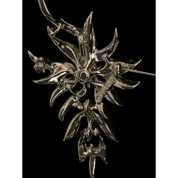 Vintage 1970 Sarah Coventry Rhinestone Starburst Brooch Silver-Tone Metal - Picture 16 of 16